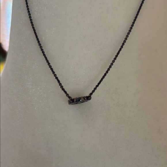 Tory Burch Kira Pave Logo gun metal finish 16 inches EUC - Picture 4 of 6